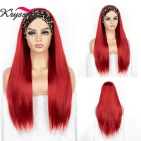 kryssma headband wig long straight headband synthetic wig cosplay daily lolita heat resistant wig new heat resistant wig
