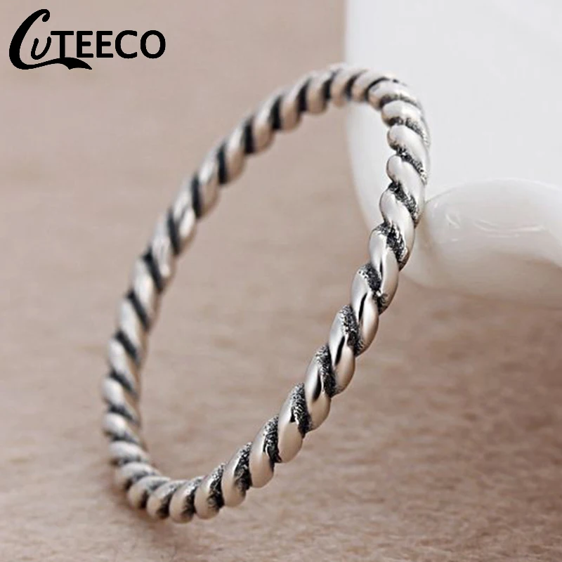 Cuteeco в винтажном стиле простой серебристый цвет Пан кольцо закрученное для