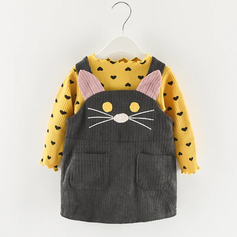 Новинка Осень зима 2020 комплекты одежды для девочек Повседневная футболка с