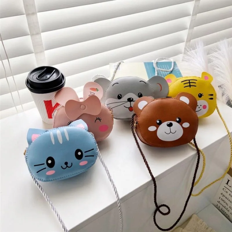 

PU Leather Coin Purse Nice Gift Shoulder Bag Kids Backpack Children Handbag 1Pcs Girl Crossbody Bags Cute Cartoon Animal