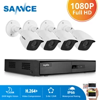 sannce 4ch 1080p lite video security system with 1080n dvr recorder 1080p outdoor weatherproof cctv cameras surveillance cameras