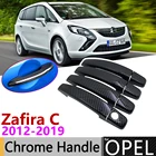 Черная накладка на дверную ручку из углеродного волокна для Opel Vauxhall Zafira C Tourer Present 2012  2019 2013 2014 2015 2016 2017 2018, аксессуары, наклейки, Набор хромированной отделки