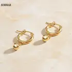 SOMMAR Горячая распродажа! Женские позолоченные серьги-гвоздики, с бусинами