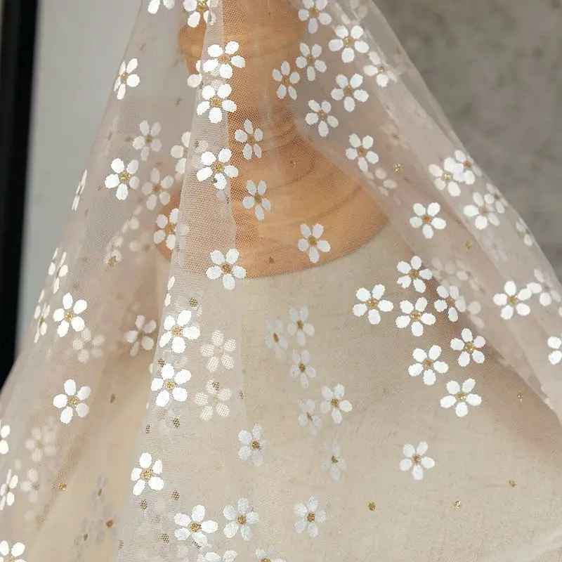 Тканевая Цветочная кружевная ткань с принтом сливы детская одежда ручной работы