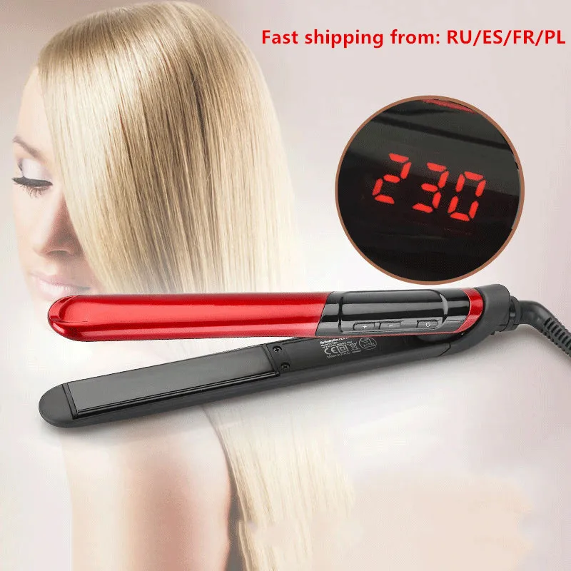 

2 In 1 Hair Iron Flat Ceramic Fast Heat Hair Straightener Flat Iron Hair Curler Hair Care/Styling Tool Beard Straightener