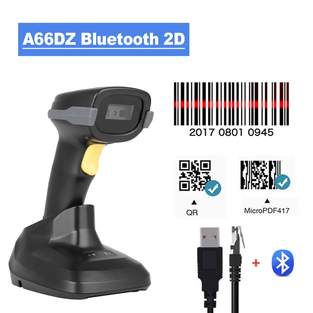 Портативный беспроводной сканер штрих-кода Holyhah A66 и Bluetooth A56D 1D/2D QR PDF417 для IOS Android