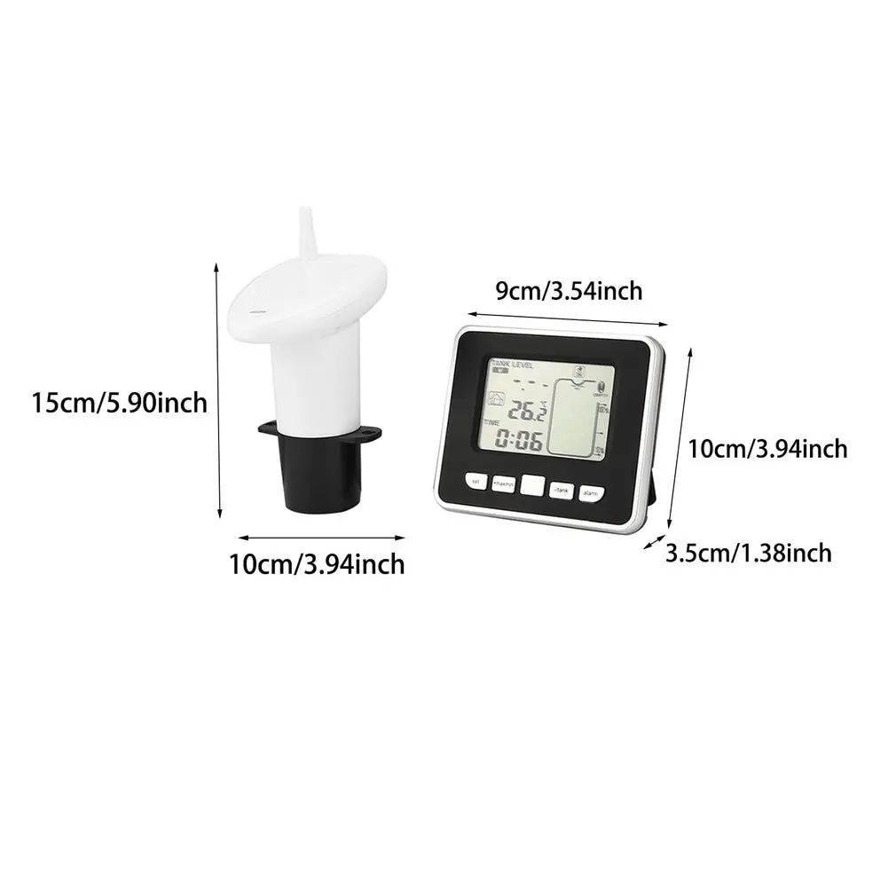 

Ultrasonic Wireless Water Tank Liquid Depth Level Meter Sensor with Temperature Display with 3.3 Inch LED Display