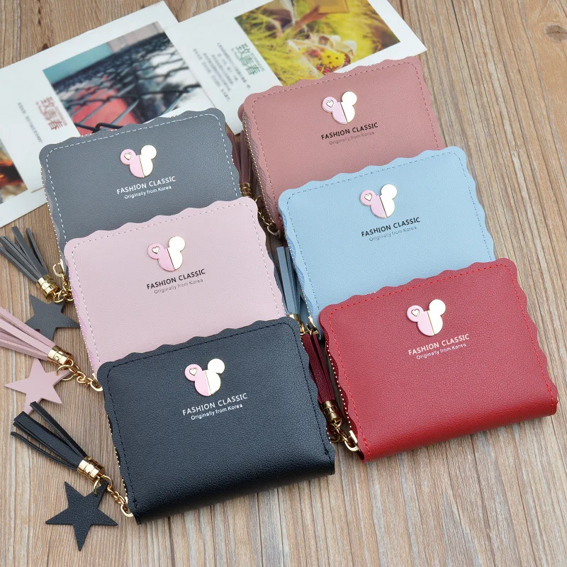 Женский кошелек с мультяшными персонажами маленький Микки Маусом Дамский