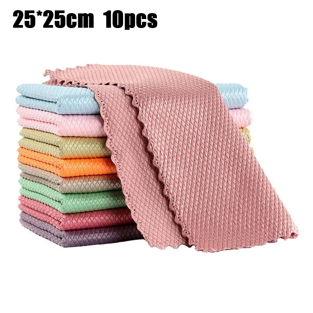 

5pc NanoScale Soft Tasteless Streak-Free Miracle Multi-color Handing Washing Cleaning Cloths (Reusable)