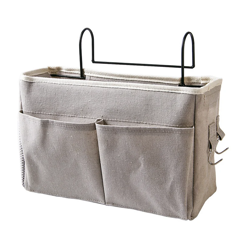 

Bedside Hanging Organizer Pocket Storage Bag Wardrobe Organizer Canvas Bedroom