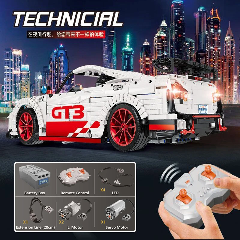 Mustang Technic RC автомобиль Ford Hoonicorn RTR V2 20102 MOC 22970 23010 GTR блоки кирпичи светодиодный