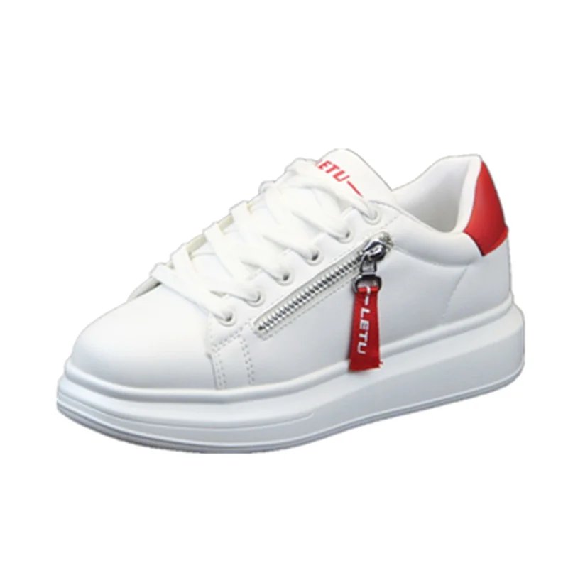 

Inner increase small white shoes female side zipper wild white shoes thick bottom shoes couple sports shoes women's shoes