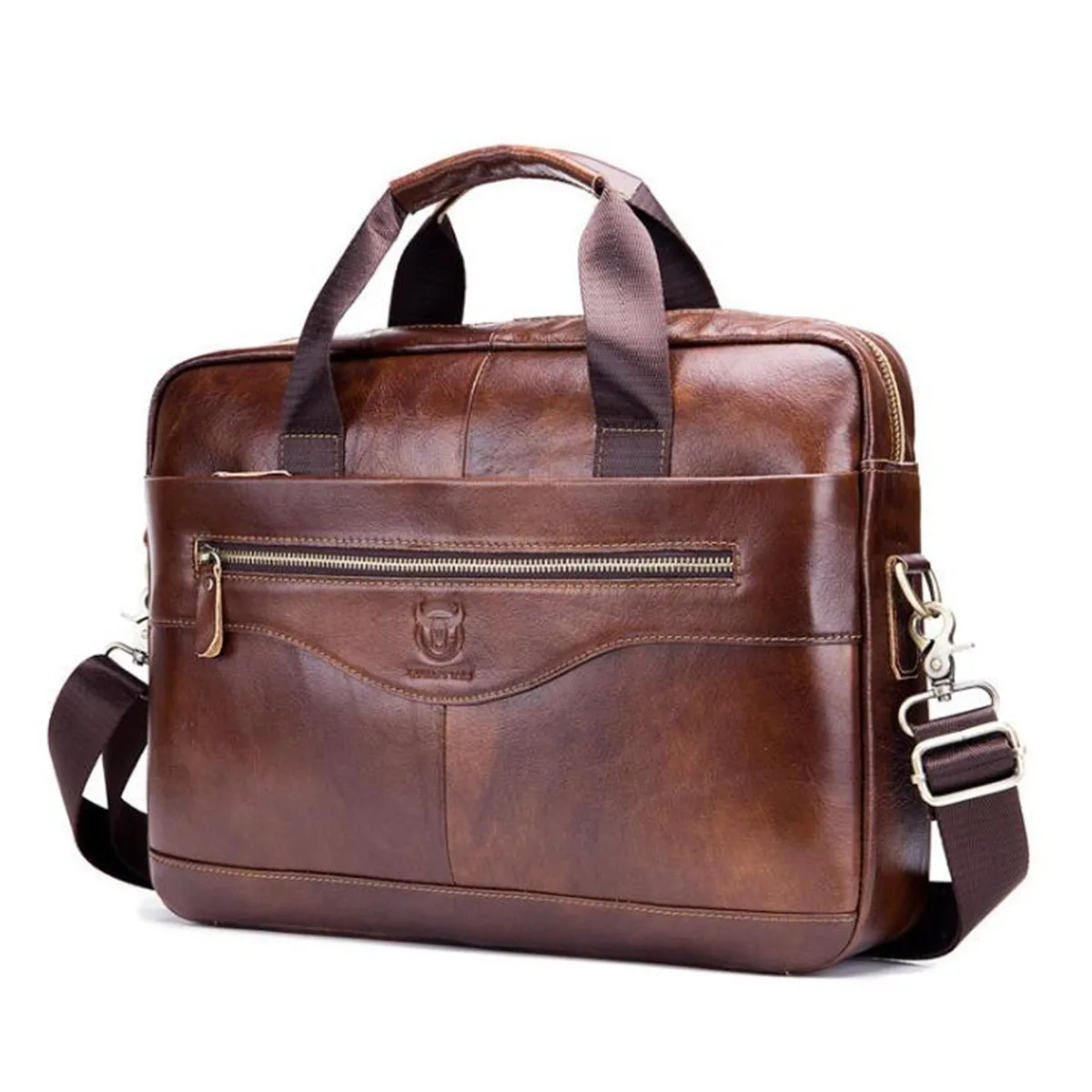 

Men Briefcases Lawyer Genuine Leather Handbag Vintage Laptop Briefcase Male Computer Shoulder Bags Casual Men's Bag Documents