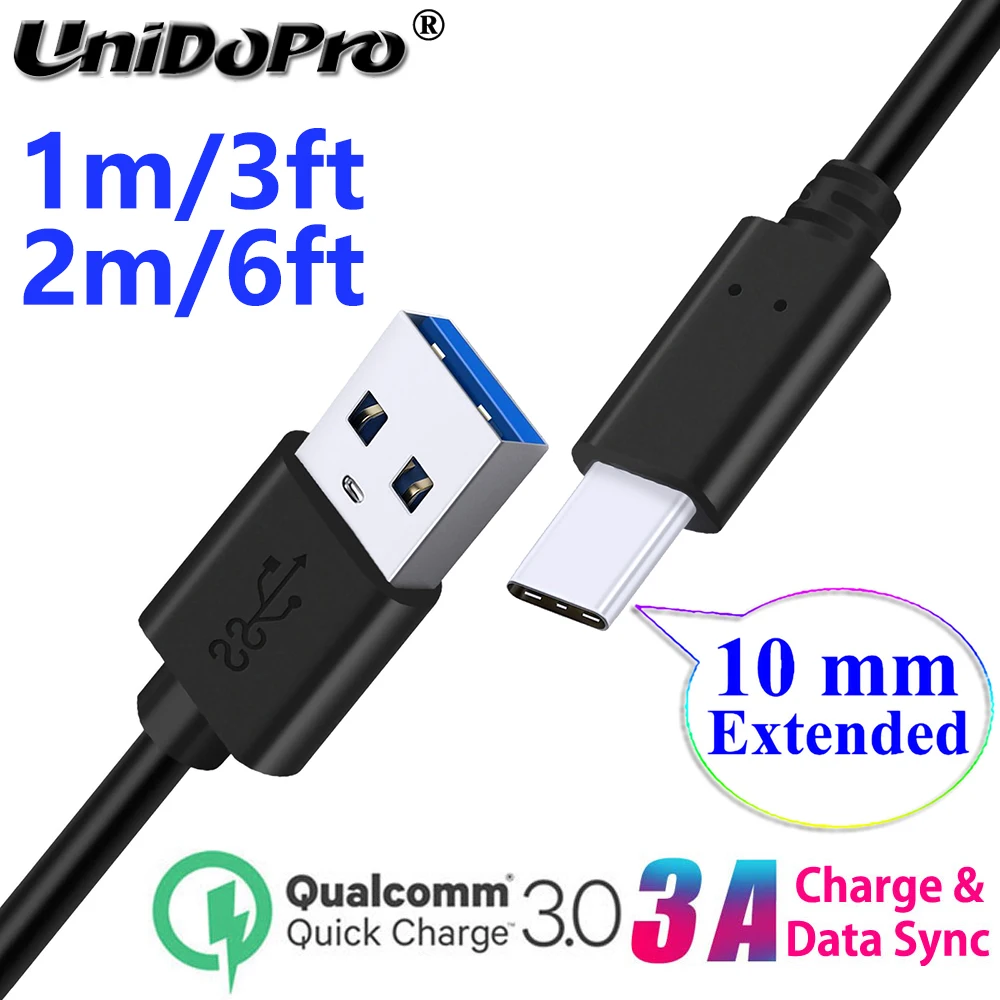 10 мм Расширенный наконечник Тип C быстрая Зарядное устройство кабель USB