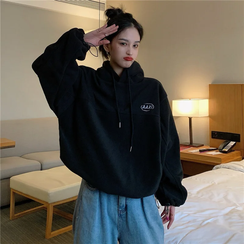 

Реальная съемка видео корейская мода ретро флисовые буквы