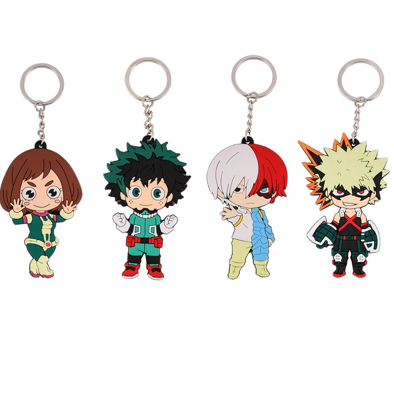 

24pcs/lot MD1185 DMLSKY Anime Hero School Keychain Fashion Cartoon Figure Key Holder Chain Pendants Keyrings Jewelry Accessories