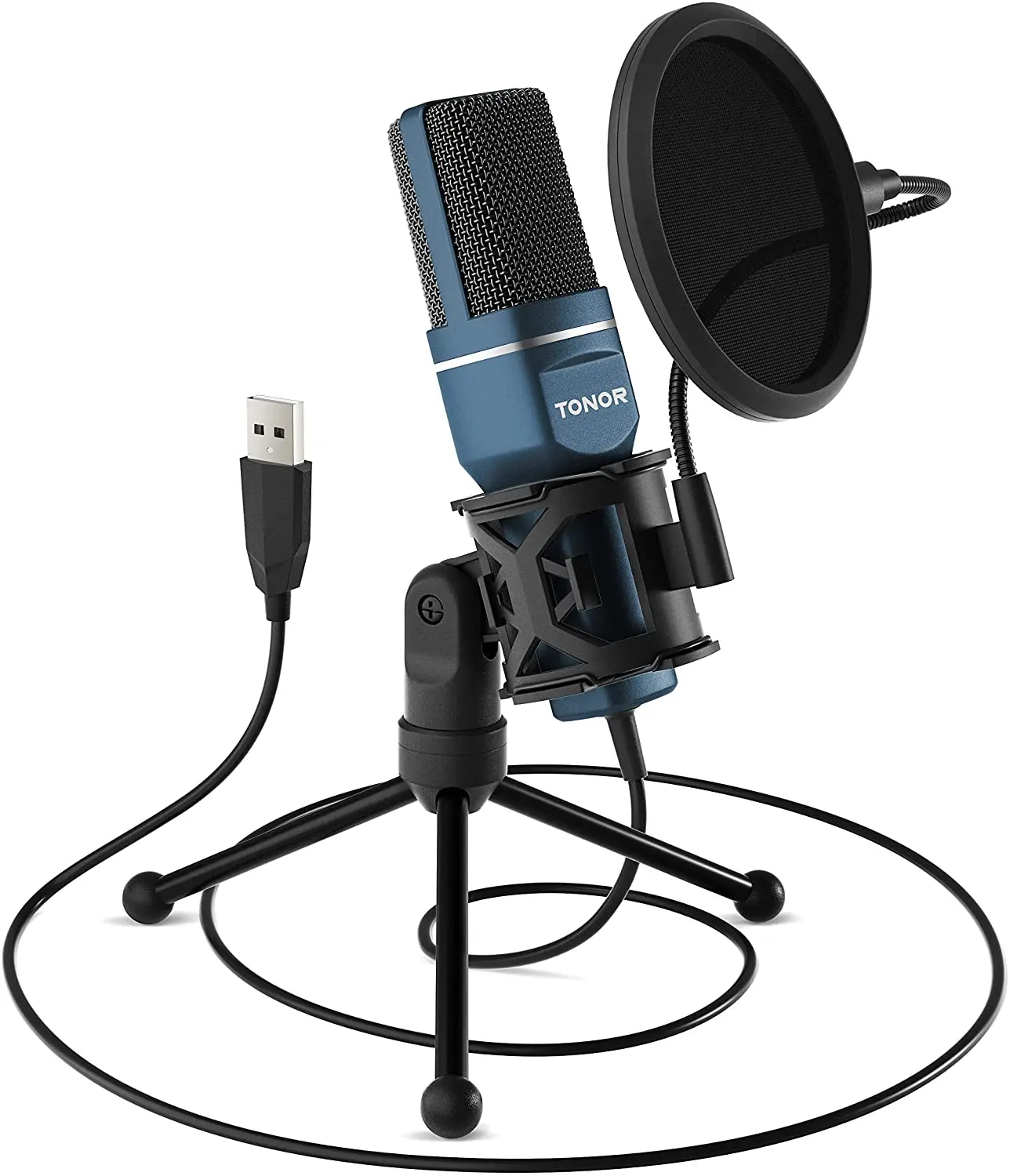 

USB Microphone, TONOR Computer Cardioid Condenser PC Gaming Mic with Tripod Stand & Pop Filter for Streaming, Podcasting, Vocal