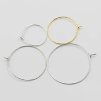 50pcs circle wires hoops earrings earwire hoops earrings jewelry findings silver plated diy jewelry making supplies accessories