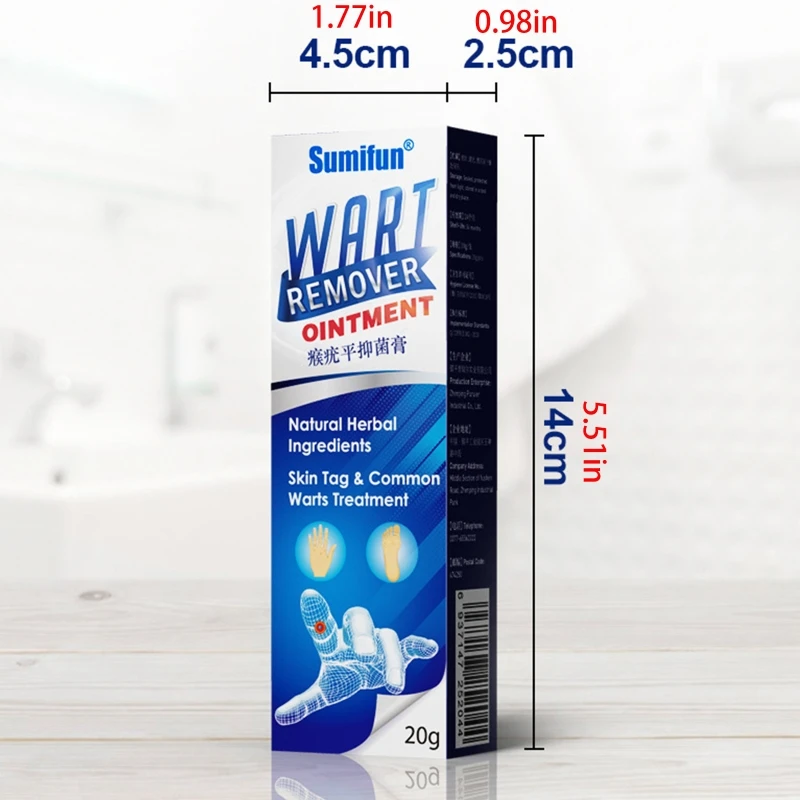

H7JC 20g Warts Remover Cream Natural Chinese Herbal Extract Antibacterial Skin Tag Treatment Ointment Body Foot Corn Plaster