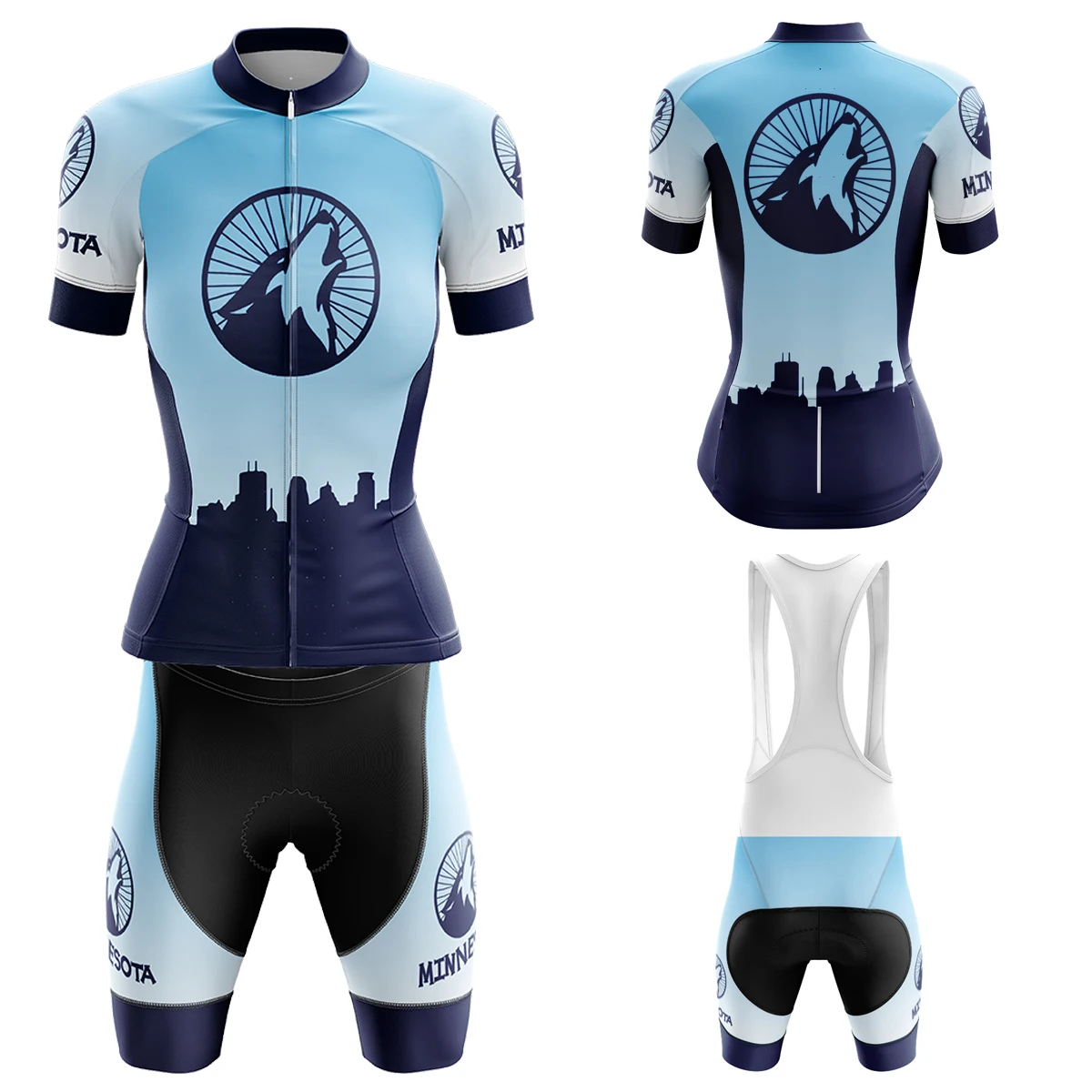 

HIRBGOD Women Cycle Jersey Bike Clothes Short Sleeve Bicycle Wear Breathable Famale Riding Suits for Minnesota,TYZ321