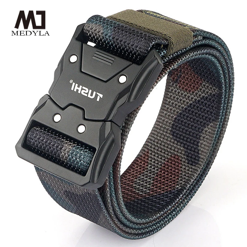 MEDYLA New Men's Tactical Belt Quick Release Buckle Nylon Belt Casual Tooling Outdoor Sports Belt 24 Hours Fast Delivery