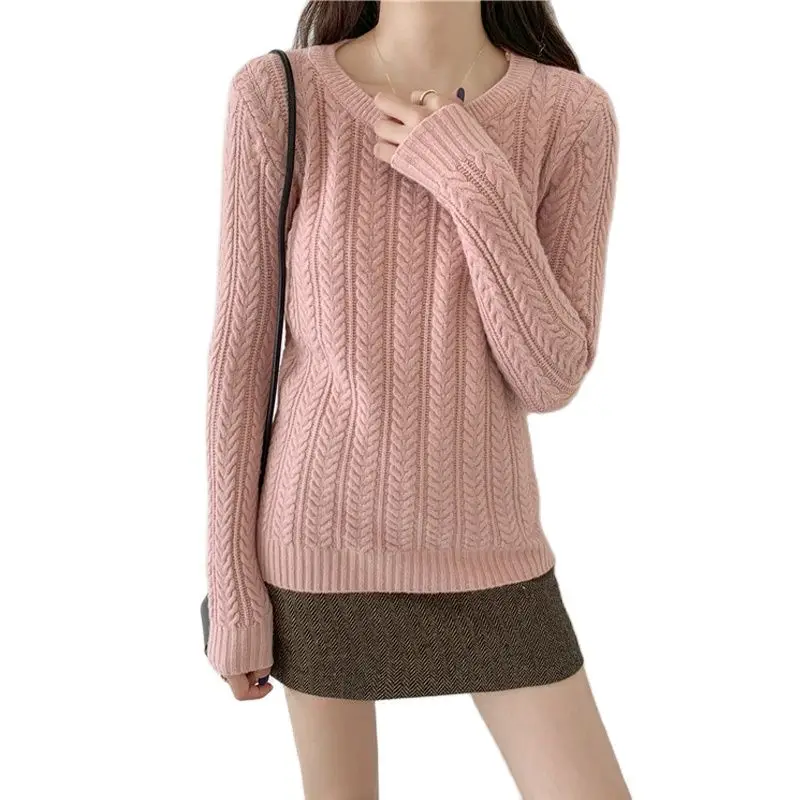 

Модные топы в полоску, сезон осень-зима 2021, вязаные свитера, пуловеры с длинным рукавом и круглым вырезом, женский свитер, женская одежда