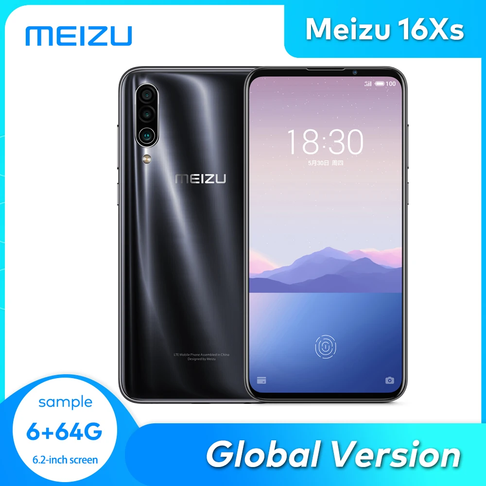  Meizu 16xs Global Version 6GB 64/128GB Smartphone Snapdragon 675 Octa Core 48MP Triple Camera Android Phone Fast Charge 