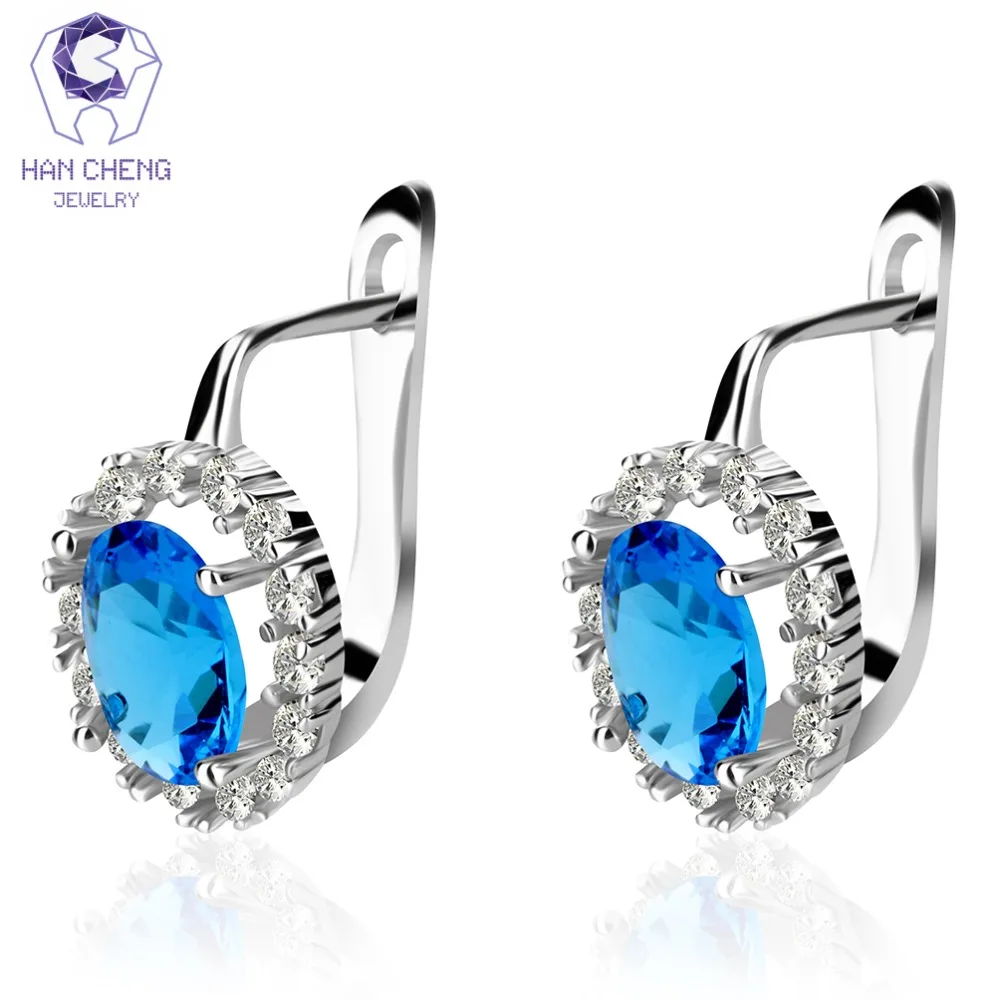 HanCheng новые модные Очаровательные Полые Круглые посеребренные серьги-гвоздики с