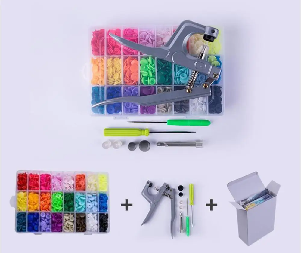 

360 комплекты T5 Пластик кнопки с кнопками плоскогубцы; Набор инструментов и Органайзер контейнеры, легкая замена кнопки, сделай сам, Семья по ...