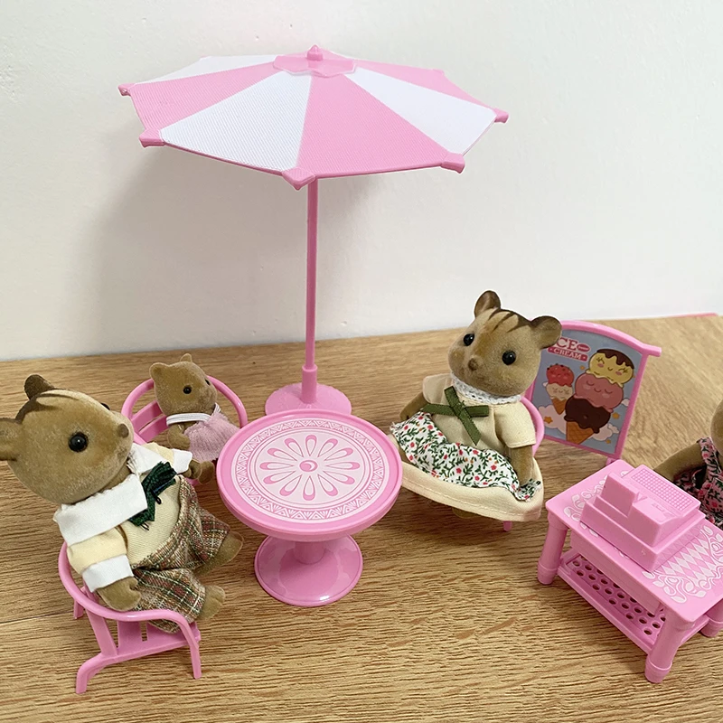 Уличное кафе 1/12 набор сделай сам для семейного с лесными животными Медведь