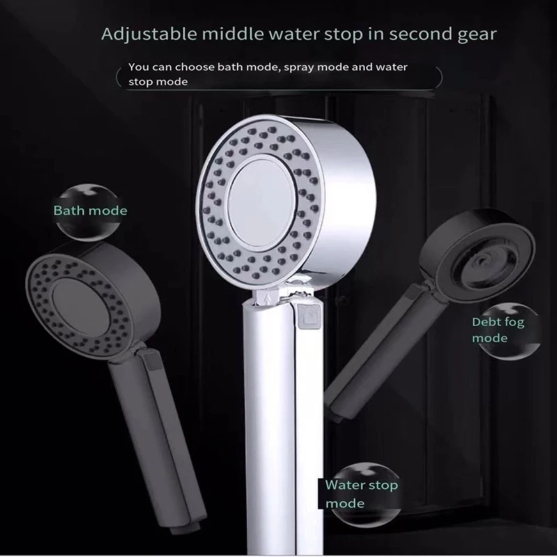 

Three-Speed Double-Sided Water Outlet, Handheld Booster, Atomized Shower Head, Shower Gel Can Be Added, Aromathera