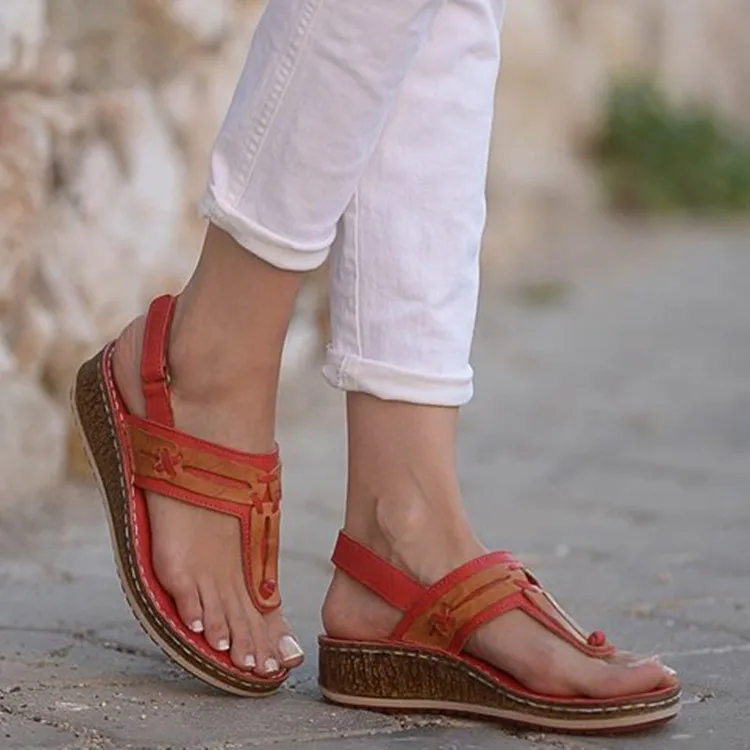 

Women Sandals Summer Retro Sandals Soft Bottom Wedges Shoes for Woman Sandals Beach Chaussures Femme Women Shoes Plus Size