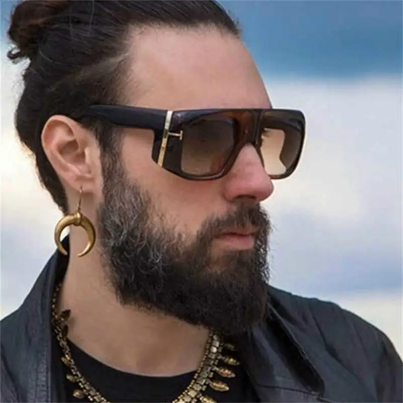 Винтаж негабаритные солнцезащитные очки с квадратными линзами Для мужчин T