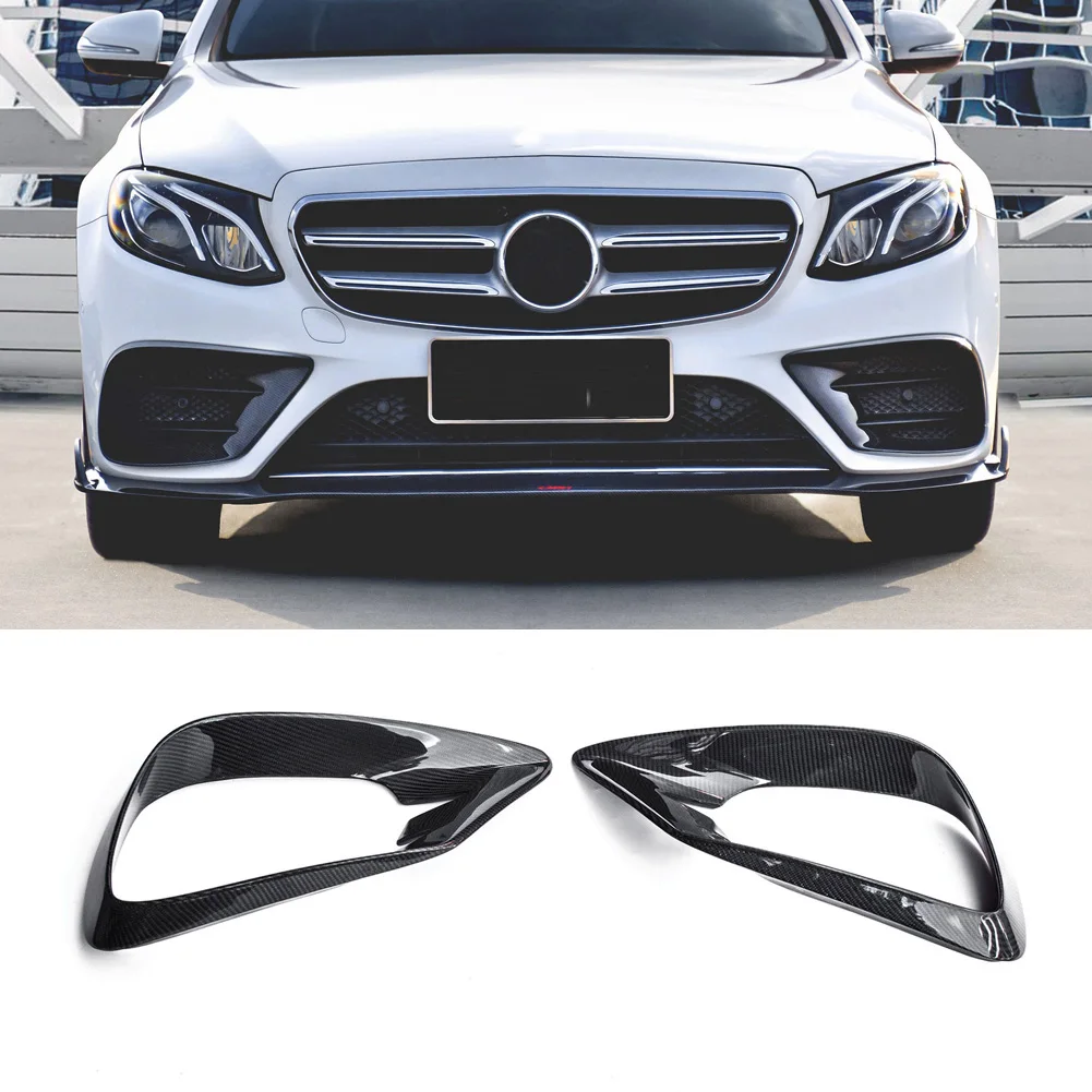 

Передний бампер из углеродного волокна для спорта 2017-2019, рамка с отделкой для вентиляционного отверстия, сетчатый чехол для Mercedes Benz E Class w213 4 ...