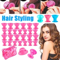 102040 pcs silicone hair rollers no heat no clip soft rubber curlers diy twisted hair styling tools magic hair care set