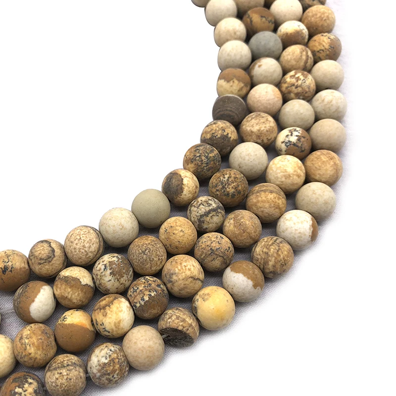 Бусины Из Натурального матового гладкого полированного камня с рисунком для