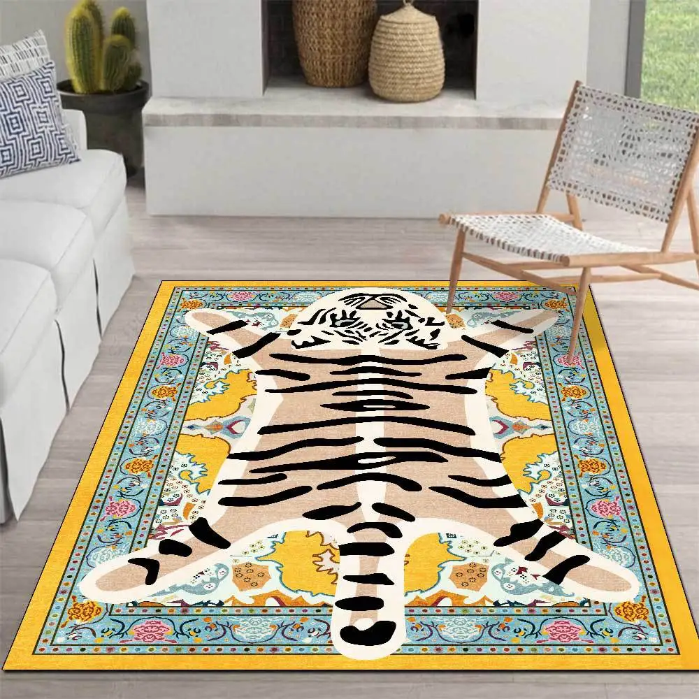 

Cartoon Tiger skin 3D Print Carpets for Living room Bedroom Large Area Rugs Anti-Slip Kids Play Floor Mat Nordic Home Big Carpet
