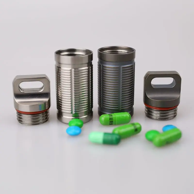 F4 титановый водонепроницаемый футляр для таблеток держатель бутылки брелок