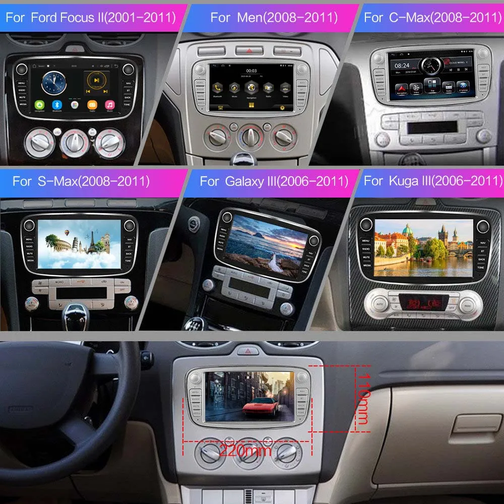 Автомобильный мультимедийный плеер для Ford Focus EXI MT 2 3 Mk2 S Max Mondeo mk4 Galaxy Din Android 8 1