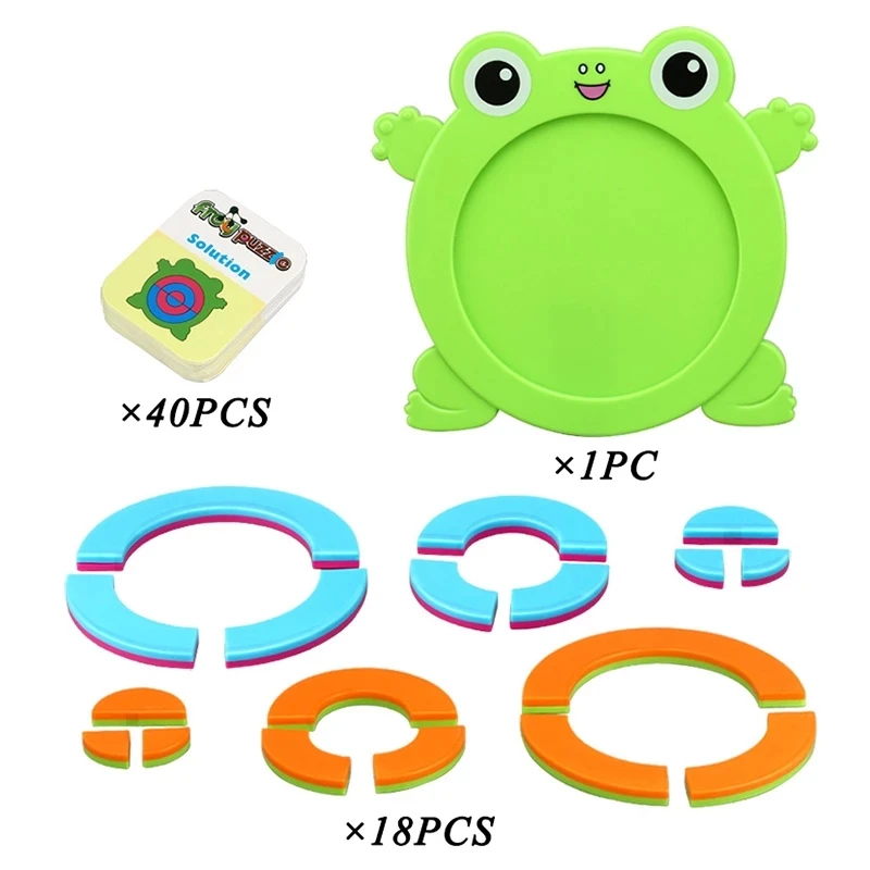 Детская игрушка пазл-лягушка в коробке настольная игра форма соответствующая