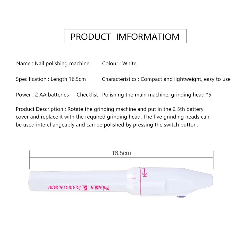 

Silicone mold drilling brush polishing 5 In 1 combination manicure tool electric beauty salon manicure and pedicure tool