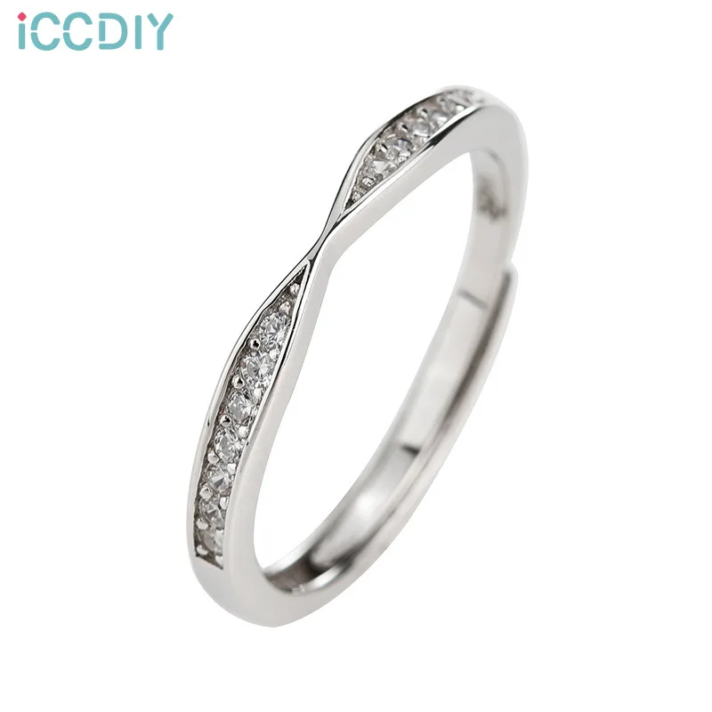

ICCDIY Korean fashion personality ring simple chiic index finger ring creative cross-drill ring opening adjustable