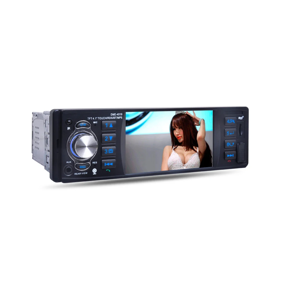 1Din автомобильный MP3 мультимедийный радио Bluetooth Авторадио вход приемник RDS система/FM/USB/SD/AUX поддержка DME4019 задняя камера Bluetooth