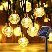 30 leds solar panel string fairy lights 20 crystal led waterproof outdoor garland solar lamp christmas for garden decoration