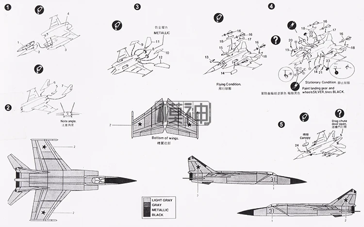 1/144 весы майнкрафт модель советский Mig-25P Foxbat в самолет Пластик Модель