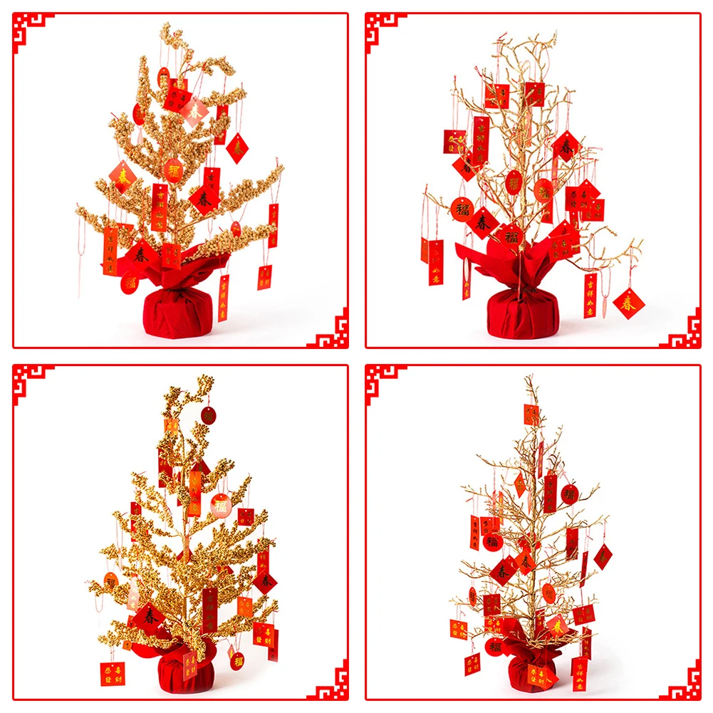 

Birch Tree Chun Fu Character Ornaments Chinese New Year Lucky Tree for Home Shopping Mall Decorations - Good Luck Wealth