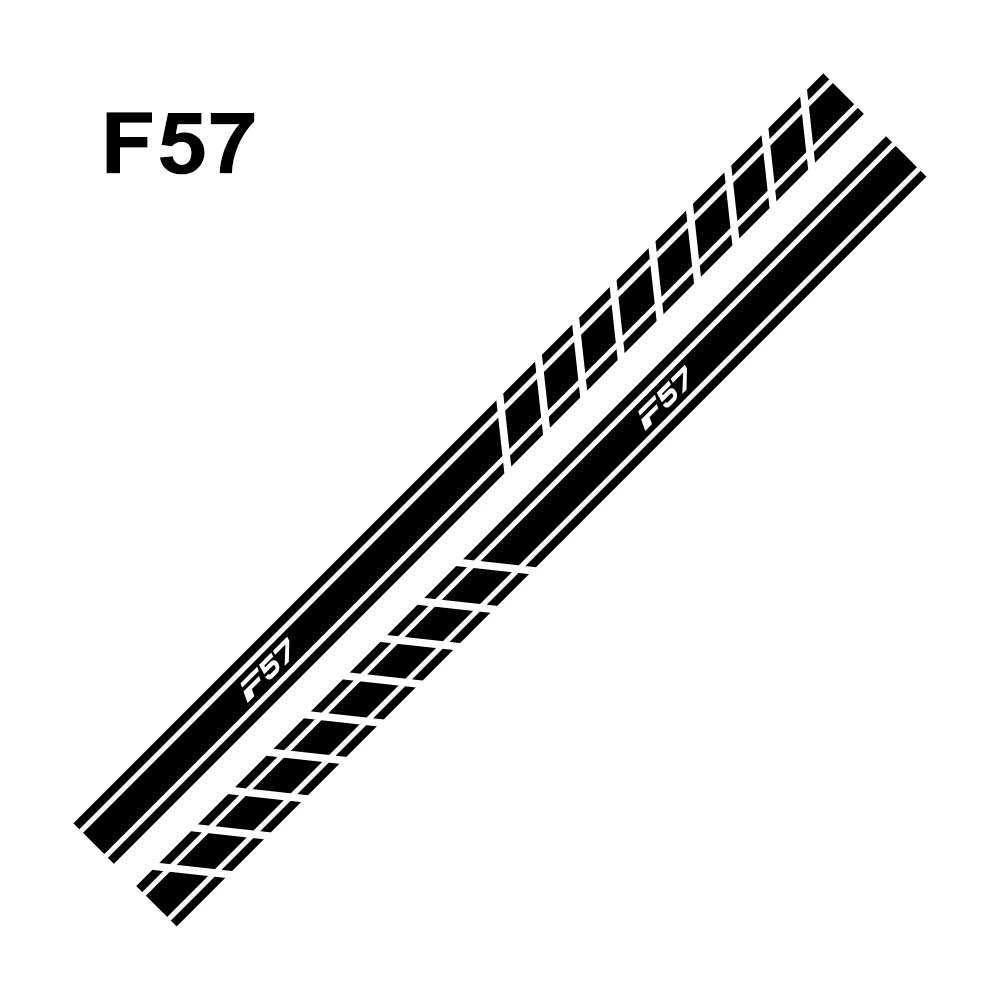 For F57 2 шт. двери автомобиля сбоку юбка наклейки для Mini Cooper F56 F54 F57 F55 F60 R50 R52 R53 R55 R56 R57 R58 R59 R60 R61 аксессуары - Название цвета: For F57