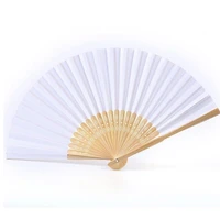 50 pcseach hand painted foldable cloth fan portable party wedding supplies chinese hand dance fan gift 21cm