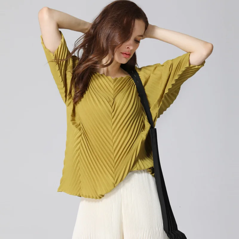 LANMREM 2020 Новая Осенняя модная женская одежда винтажный плиссированный пуловер с