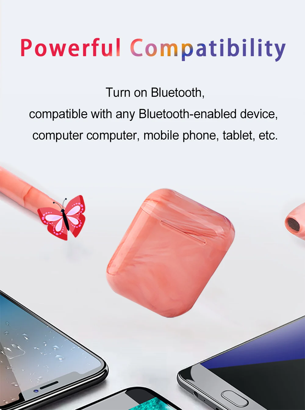 Беспроводные наушники i20 TWS окрашенные Bluetooth наушники беспроводные наушники водонепроницаемые 8D стерео наушники спортивная Гарнитура Blutooth